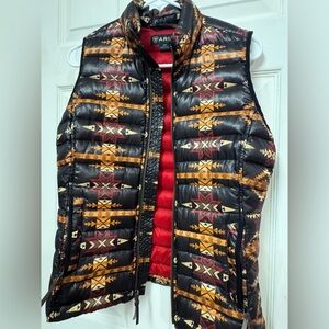 Ariat Women's Black and Orange Patterned Vest